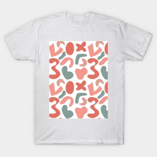 Elegant Abstract Shapes Pattern In Terracotta And Sage T-Shirt